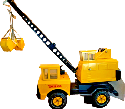 Vintage 1970's Mighty Tonka Mobile Crane Truck w/ Clam Bucket