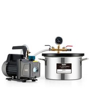 OMT 1.5 Gallon Stainless Steel Vacuum Chamber Kit with 3.5 cfm Vacuum Pump Hose