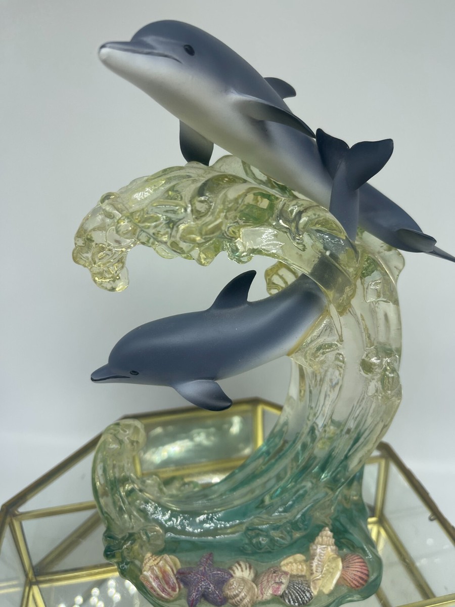 置物 pacific ocean 2000 Lenox Acrylic Dolphins Waves Sea Shells Figurine 8 3/4