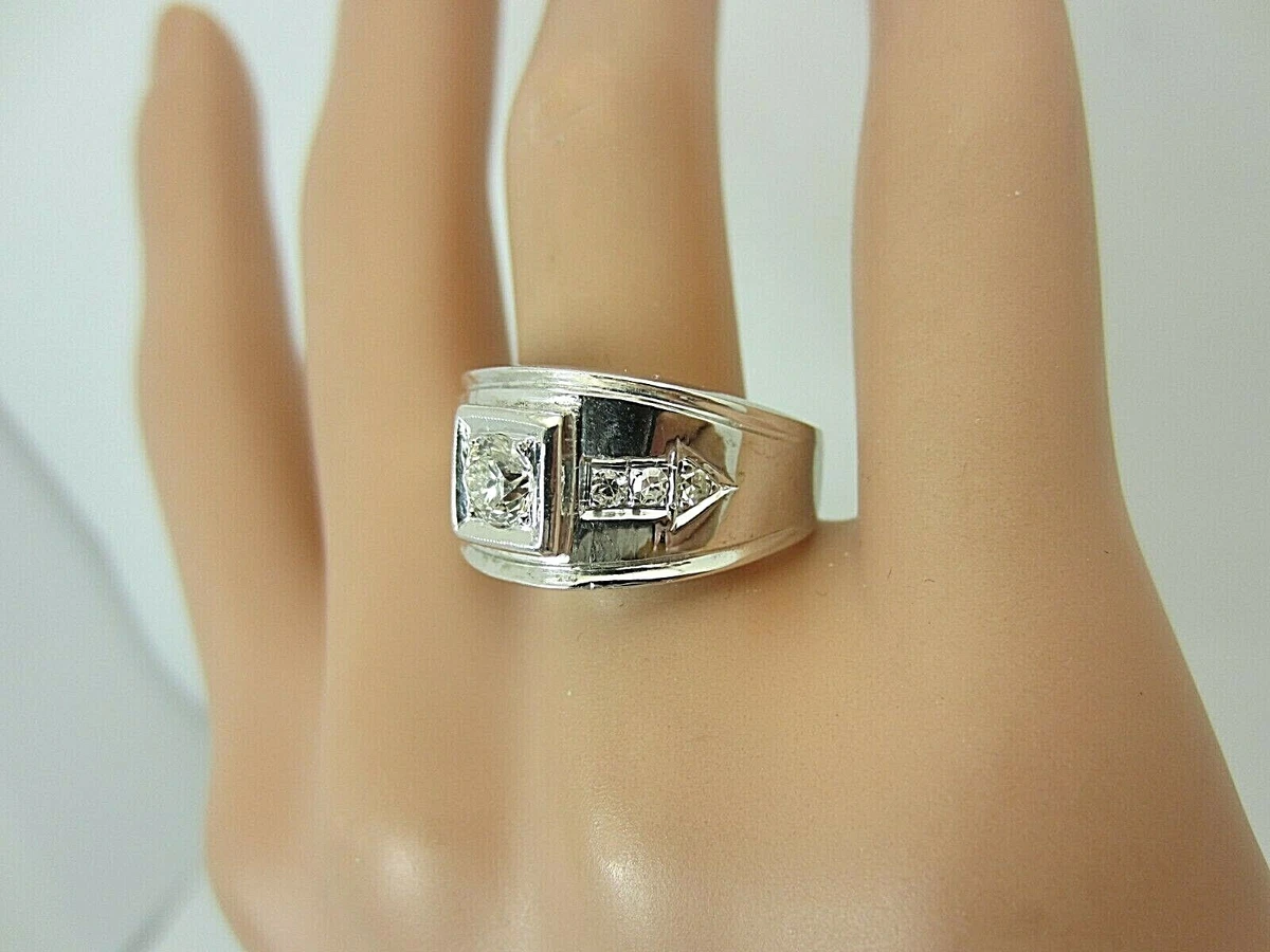 Vintage 14k White Gold 0.40 ct Old European Diamond Engagement