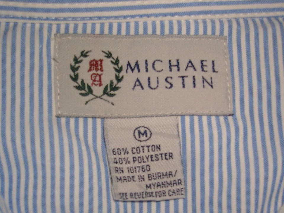 MEN'S MICHAEL AUSTIN SOLID WHITE S/S COTTON BLEND POLO SHIRT SIZE M - Image 4 of 4