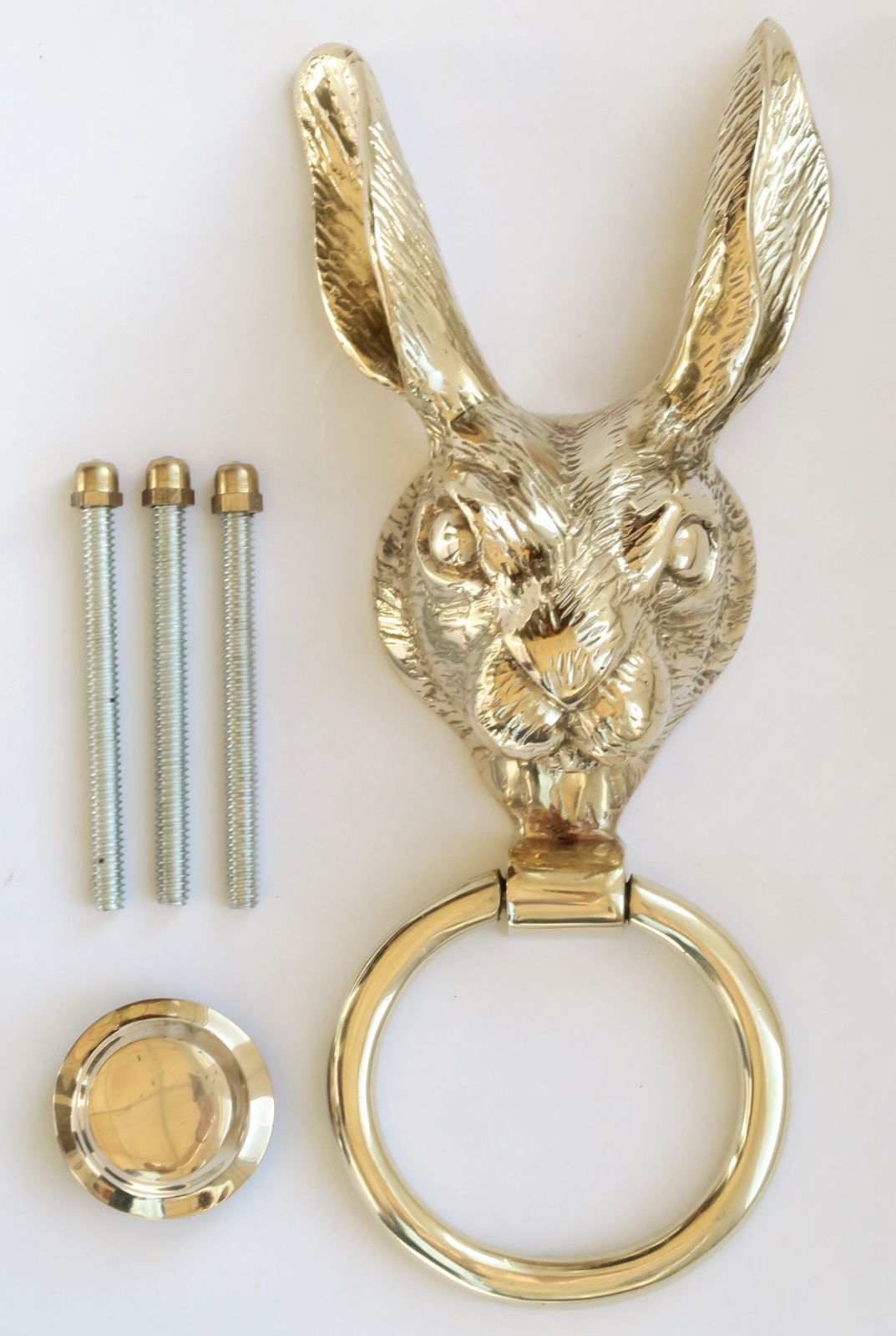 Rabbit Knocker Solid Brass Hare Door Knocker – antique country animal rabbit knockers ...