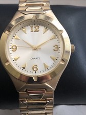 Men s Gold Dress Watch NEW BATTERY