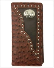 Cross Praying Cowboy Men Wallet Western Bifold Check Book Style W011-33 Brown