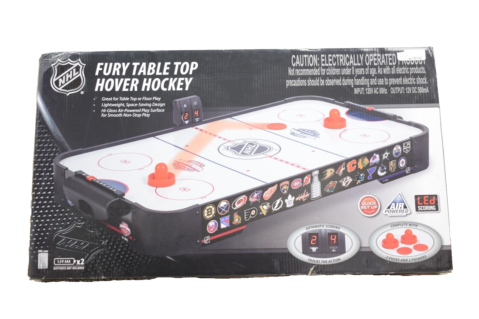 NHL Fury Table Top Air Powered Hockey Game 38", Includes Two Pushers