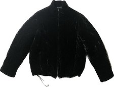 Vintage Lauren Ralph Lauren Black Velvet Quilted Puffer Jacket Sz M