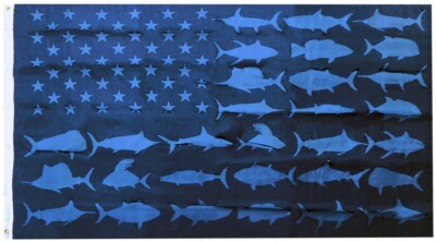 JOLCAHEU USA Beach Life Fisch Delfin Thunfisch Hai Flagge 90 X