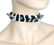 Spike Gothic Choker Zebra Collar Punk Goth Rockabilly Thrash Metal