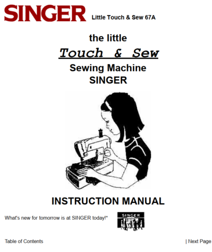 Singer Little Touch & Sew 67A Instructions Manual PDF Copy 4G USB Stick - Afbeelding 1 van 2