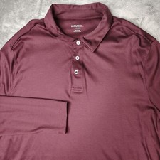 UNTUCKit Damaschino Polo Shirt Mens XL Maroon Soft Cotton Long Sleeve Casual