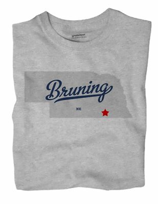Bruning Nebraska NE T-Shirt MAP