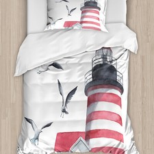 Leuchtturm Bettwäsche Set Möwen Strand Meer