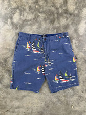 Stussy Blue Chino Ocean / Sail Boats / Waves Shorts Sz. 30