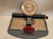 Vintage Marx Gray Tin Toy Dial Typewriter DeLuxe USA Made