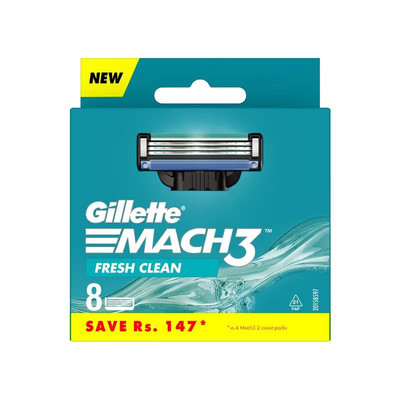 Gillette Mach3 Shaving Blades for men(pack of 8 - 6+2 free) (8pack) fs