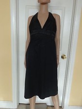 BEBE black satin party dress size L backless
