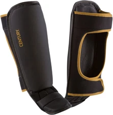 Century Brave MMA instep shin guard pads Large/X-Large black gold