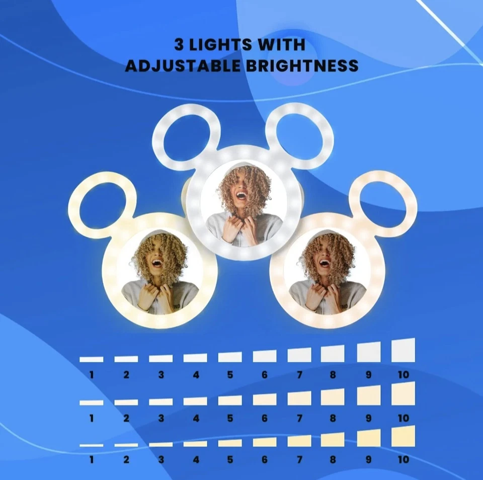 Pack Of 2!! Disney Mickey Mouse 12 In LED Ring Light Tripod Phone Holder Selfie - Image 4 of 4