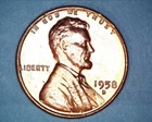 1958-D LINCOLN WHEAT CENT BU "RED" CONDITION - 1215-2*