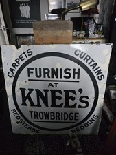 KNEE'S of Trowbridge Enamel Advetising Sign. Original, RARE. Large. Historical.