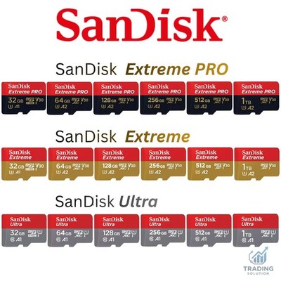 SanDisk Ultra Extreme Pro micro SD Speicherkarte 32GB 64GB 128GB 256GB 512GB