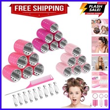 37 Pcs Aluminum Thermal Hair Rollers Set 3 Sizes Self Grip Hair Rollers 18 Pc...