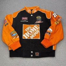 Home Depot Jacket Youth Small 5-6 Black Orange JH Design Tony Stewart Racing
