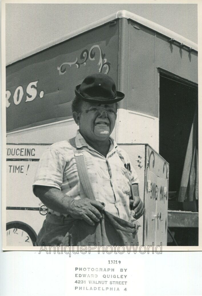 Foto Vintage Original Barnum Circo Payaso Bajito Con Sombrero de Copa