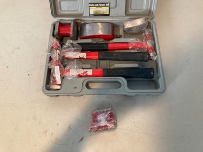7 PC HAND CAR AUTO BODY WORK HAMMER AND DOLLY FENDER TOOL DENT REPAIR SET KIT