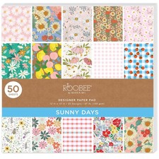 Sunny Florals Paper Pad 12" X 12" 24 Lb/ 110 GSM 50 Sheets Multi-Use Crafting