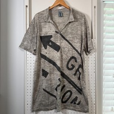 Wet Cement T-Shirt Men's Cotton Gray Burnout V-Neck Short Sleeve USA Made - 2XL