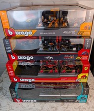 Bburago 1:43 Formula F1 Racing Set Of 4: Red Bull McLaren Mercedes AMG Ferrari