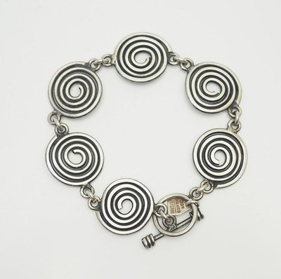Versani vintage modern sterling silver spiral link toggle clasp