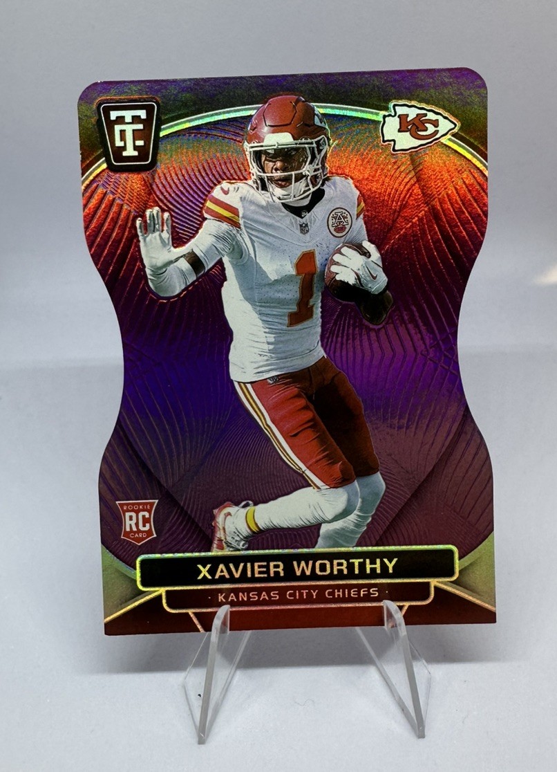 2024 Panini Totally Certified Rookie RC Xavier Worthy #175 Purple /75 Die-Cut