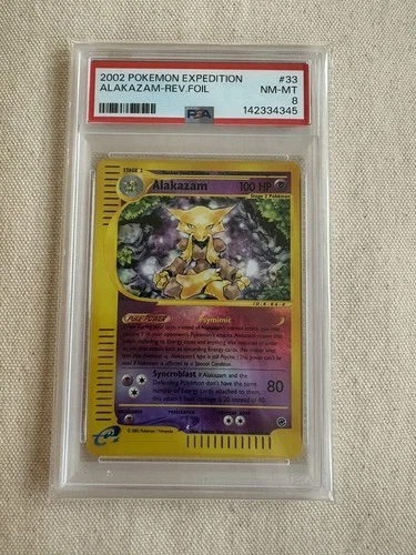 PSA 8 Alakazam Reverse Holo 1/165 Expedition Pokemon NM-MT