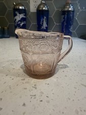 Jeannette Pink Doric and Pansy Childs Set Individual Creamer Depression Glass