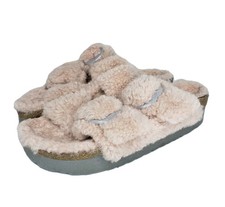 Papillio Pink Sheepskin Fur Slides Platform Sandals Women's Size 8 Pink Teddy