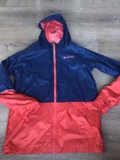 Columbia water wind resistant Youth girls size L Large hooded full zip jacket