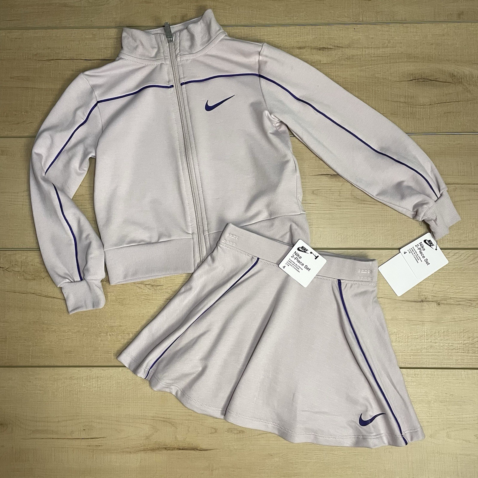 Nike Kids Girls Varsity Prep Toddler Track Scooter Jacket and Skirt Set XS 3-4 thumbnail 2