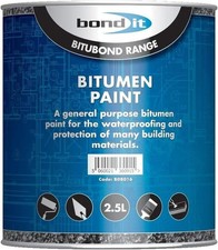 Bond It Bitumen Paint 1L - Solvent-Bourne Bituminous Black Waterproof Paint, Wea