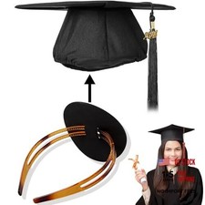 Graduation Cap Headband Brown Firm Anti-fall Hairband for Graduation Hat 02