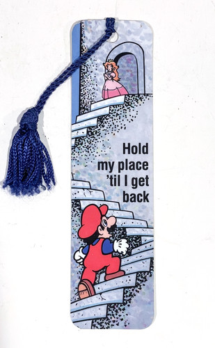 Vintage 1989 SUPER MARIO BROS. Bookmark HOLD MY PLACE Nintendo NES