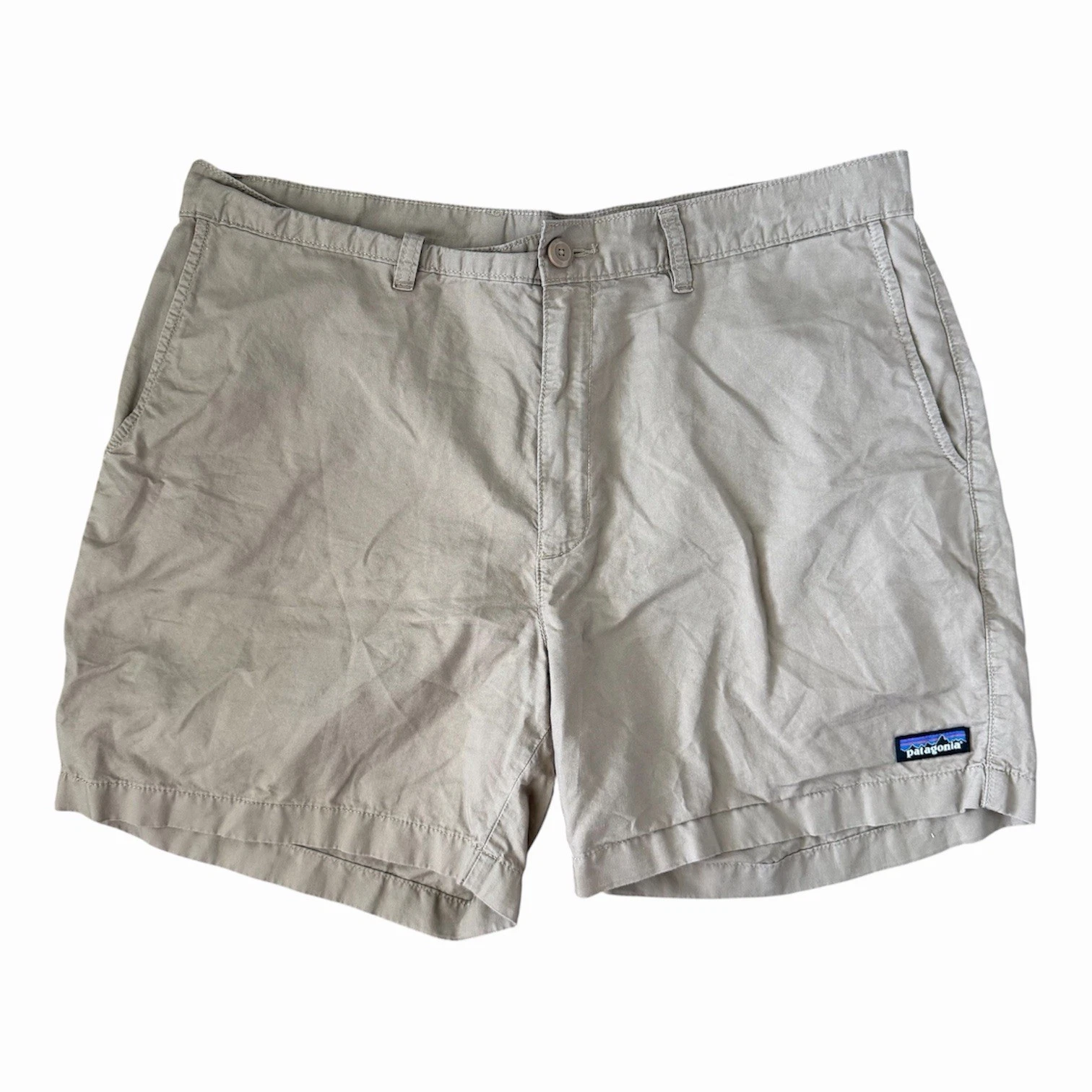 Patagonia Organic Cotton Hemp Shorts Men 36 Khaki Tan Chino Casual Summer