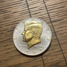 DANBURY MINT -  UNCIRCULATED 1992-P KENNEDY HALF DOLLAR - GOLD AND SILVER PLATED