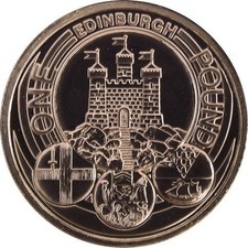 2011 Edinburgh City £1 Coin UK Capital Cities Round Pound Circulated