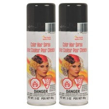 2 Rubie's Bright Color Hairspray Halloween Costume, Black 2 Oz. Each