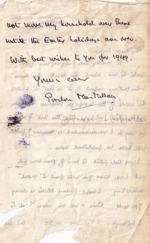 Letter Signed by General Sir Gordon Holmes Alexander MacMillan MC WW1 Veteran.