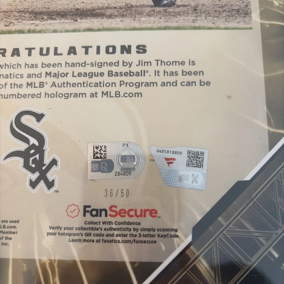 2025 Fanatics Under Wraps Emanate Jim Thome Auto Gold /50 White Sox - Image 3 of 4
