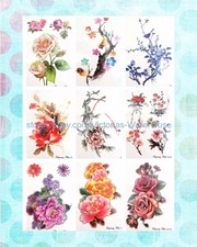 25 sheets MIXED DESIGNS floral butterfly roses arm tattoo