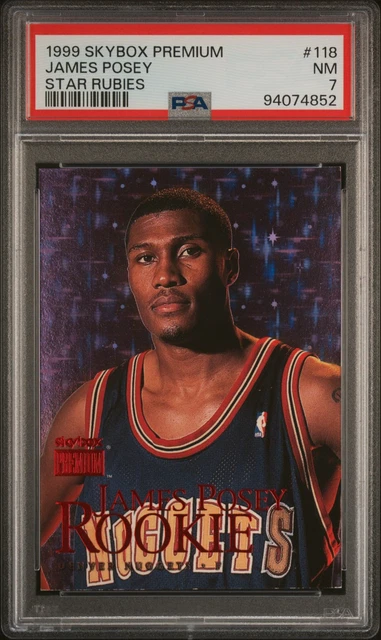1999 SKYBOX PREMIUM STAR RUBIES #118 JAMES POSEY ROOKIE RC 8/45 PSA 7